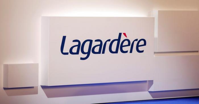 FILE PHOTO: The logo of French media group Lagardere is seen at the group's shareholders