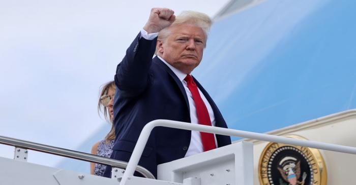 FILE PHOTO: U.S. President Trump departs Washington for travel to the Kennedy Space Center in