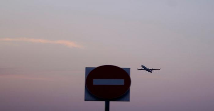 FILE PHOTO: Aircraft takes off at Hongqiao International Airport in Shanghai