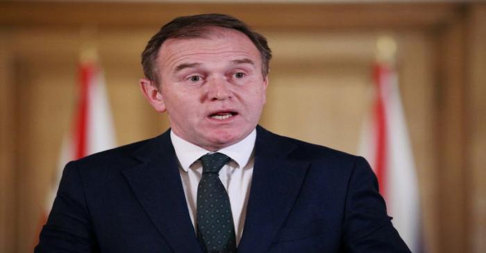 Britain's Secretary of State for Environment George Eustice gives daily address to nation on