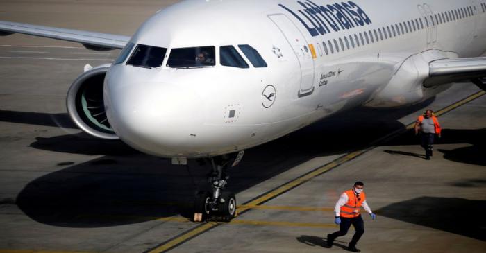 FILE PHOTO: The first Lufthansa flight to Greece after a nationwide coronavirus lockdown