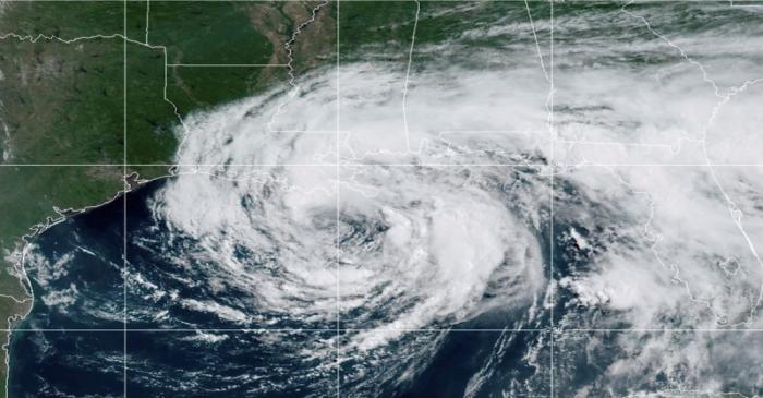 Tropical Storm Cristobal is seen on a northern track over the Gulf of Mexico in a satellite