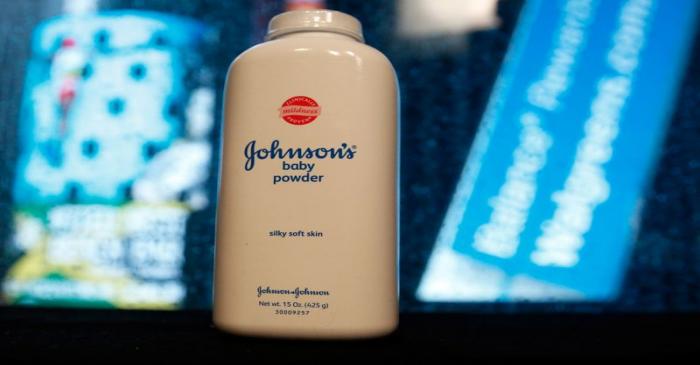 FILE PHOTO: A bottle of Johnson's Baby Powder is seen in a photo illustration taken in New York