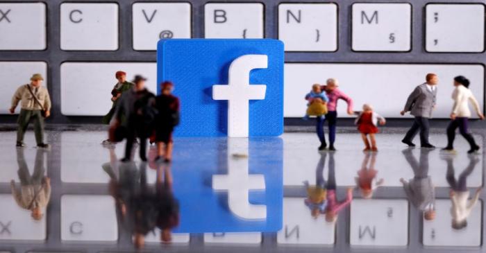 FILE PHOTO: FILE PHOTO: A 3D printed Facebook logo