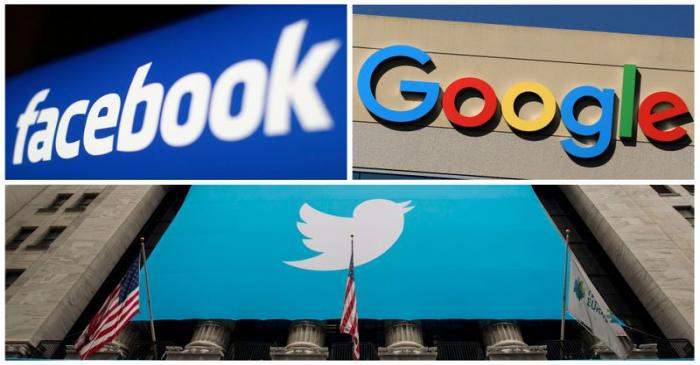 FILE PHOTO: A combination photo from files of Facebook Google and Twitter logos