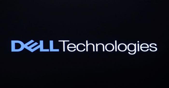 FILE PHOTO: The logo for Dell Technologies Inc. is displayed on a screen on the floor of the