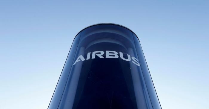 FILE PHOTO: The Airbus logo is pictured at Airbus headquarters in Blagnac near Toulouse