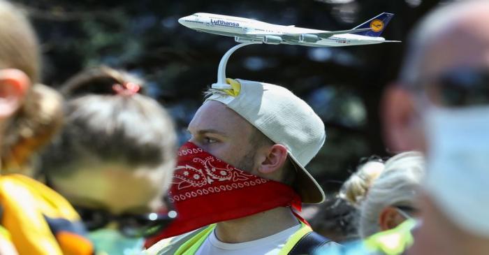 Protest of Lufthansa employees in Frankfurt