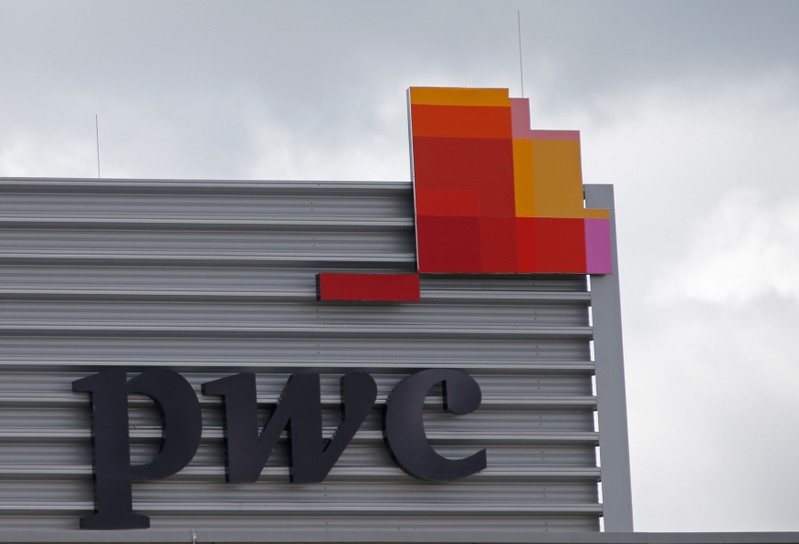 The logo of PwC is seen on the local offices building of the company in Luxembourg