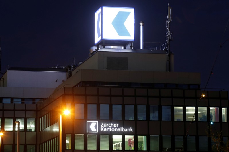 Logo of Zuercher Kantonalbank bank is seen in Zurich