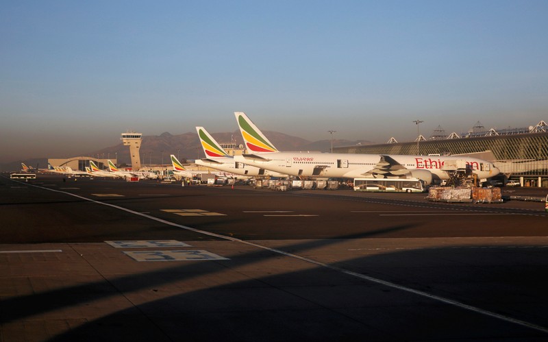 FILE PHOTO: Ethiopian Airline planes are seen parked at the Bole International Airport in