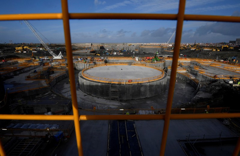 FILE PHOTO: Construction including one of two 'nuclear islands'  is seen at the Hinkley Point C