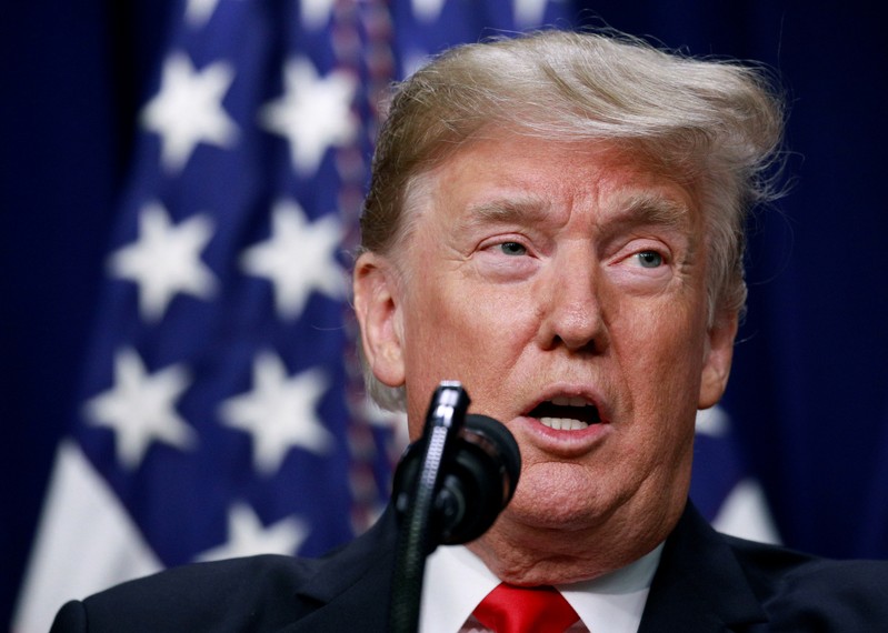 FILE PHOTO: U.S. President Trump speaks at an agriculture bill signing in Washington