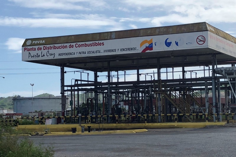 A fuel distribution plant is seen at The Puerto La Cruz oil refinery in Puerto La Cruz