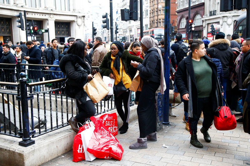 Shoppers during the Boxing Day sales on Oxford Street in central London