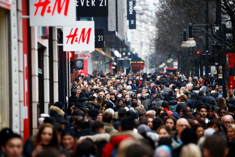 Shoppers during the Boxing Day sales on Oxford Street in central London