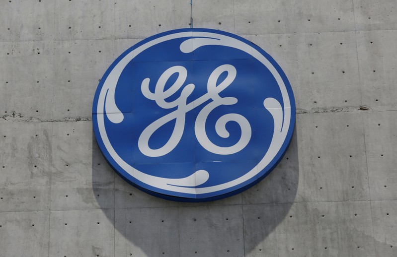 FILE PHOTO: Logo of General Electric Co. is pictured at the Global Operations Center in San