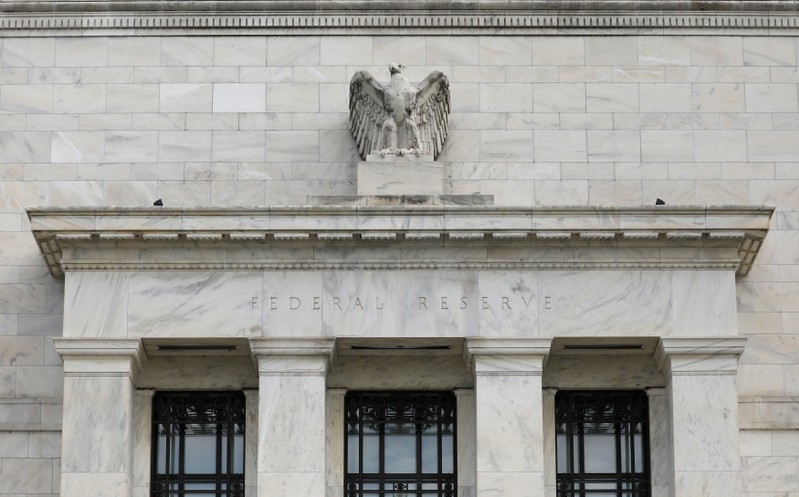 The Federal Reserve building is pictured in Washington, DC