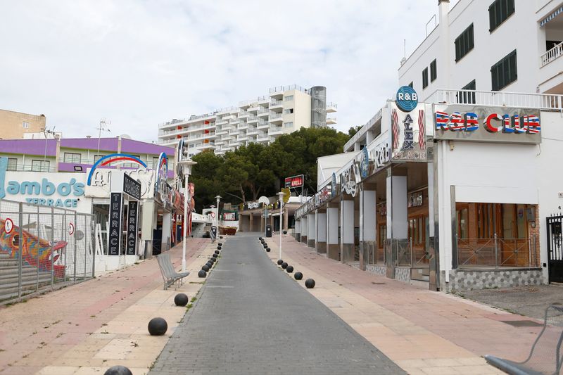 Closed hotel in Son Matias beach in Magaluf during the coronavirus disease (COVID-19) outbreak