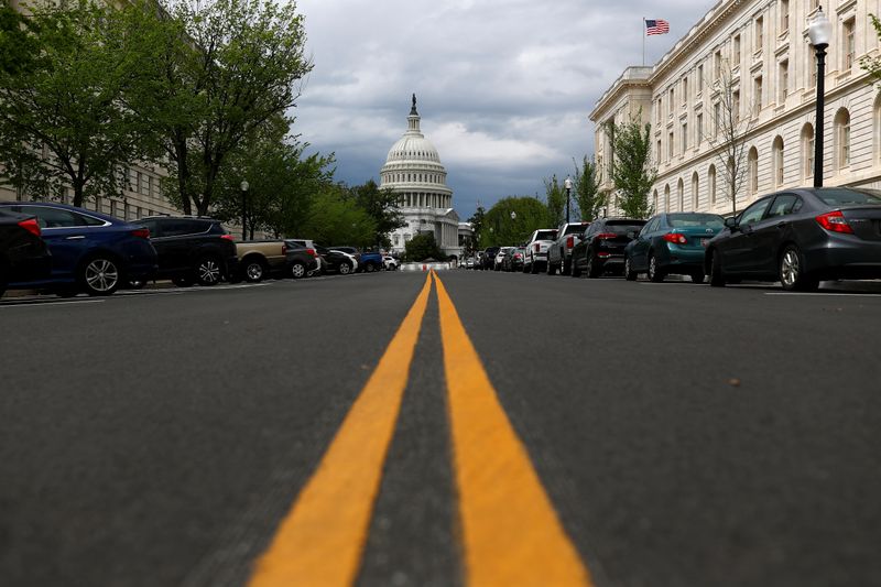 The U.S. Capitol dome is pictured ahead of a vote on the additional funding for the coronavirus