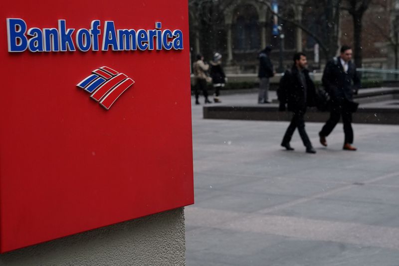 FILE PHOTO: A Bank of America logo is pictured in the Manhattan borough of New York City