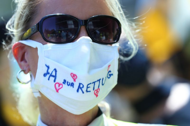 Protest of Lufthansa employees in Frankfurt