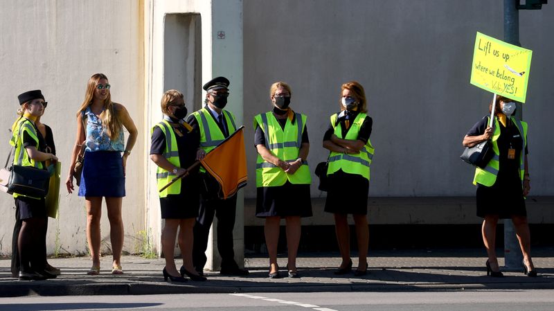 Protest of Lufthansa employees in Frankfurt