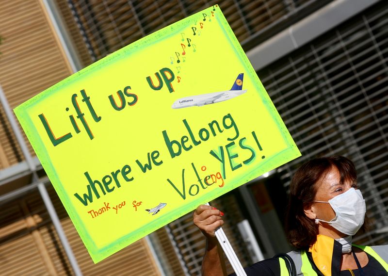 Protest of Lufthansa employees in Frankfurt