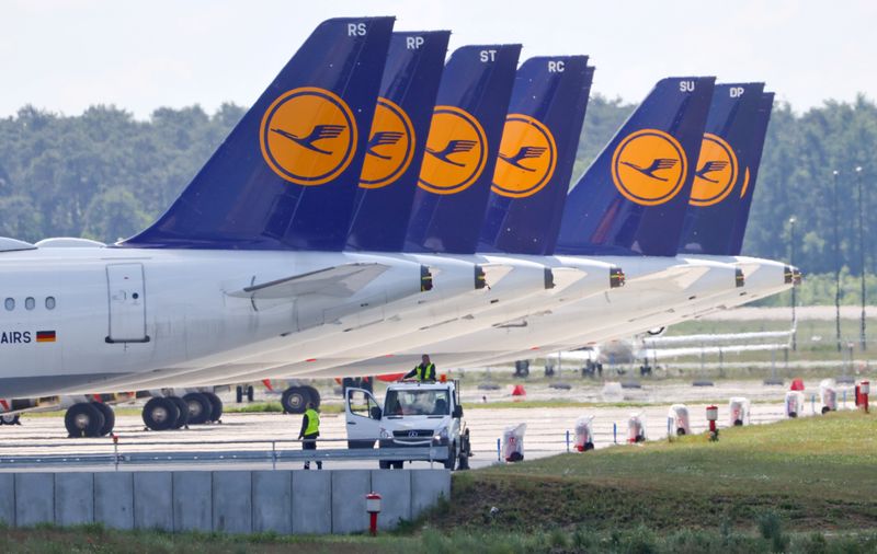 Protest of Lufthansa employees in Frankfurt