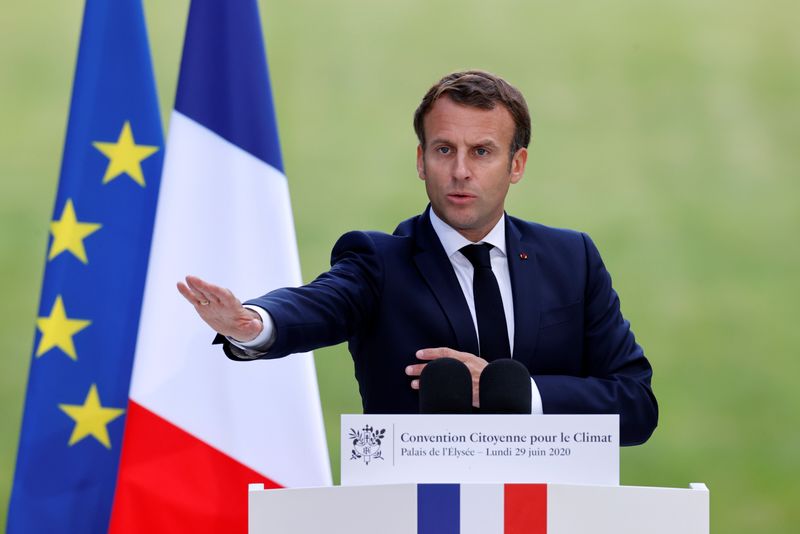 French President Emmanuel Macron meets French citizens' council over environment proposals in